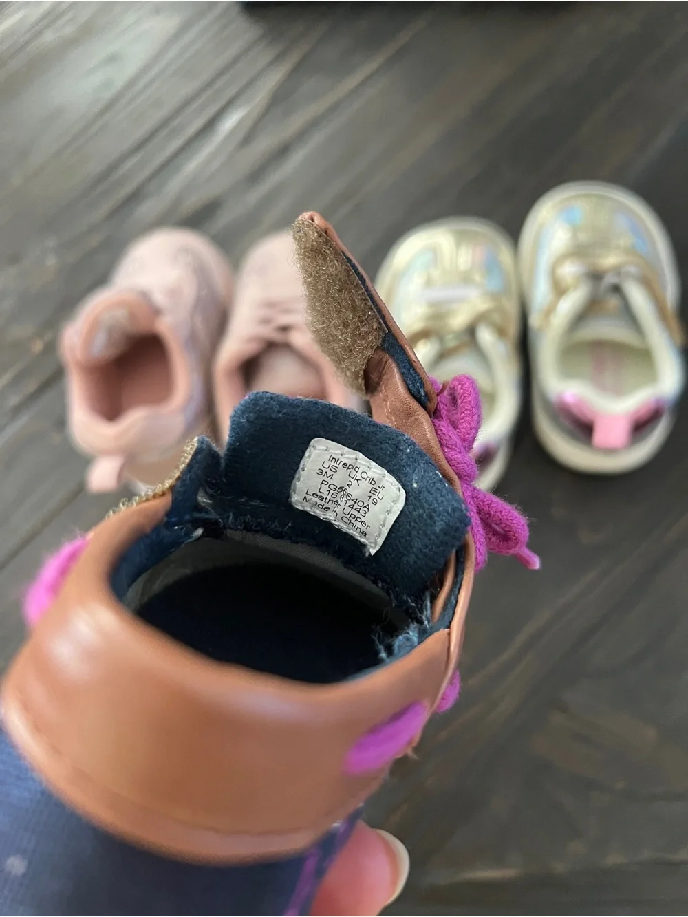 Lot of 3 Baby Girl Boat shoes and sneakers size 1-3